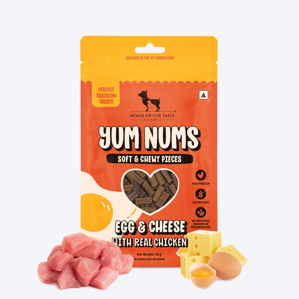 HUFT Yum Nums Soft & Chewy Sticks Egg & Cheese With Real Chicken Treat For Dogs - 70g