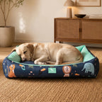 HUFT Jungle Dreams Lounger Bed For Dog - Blue