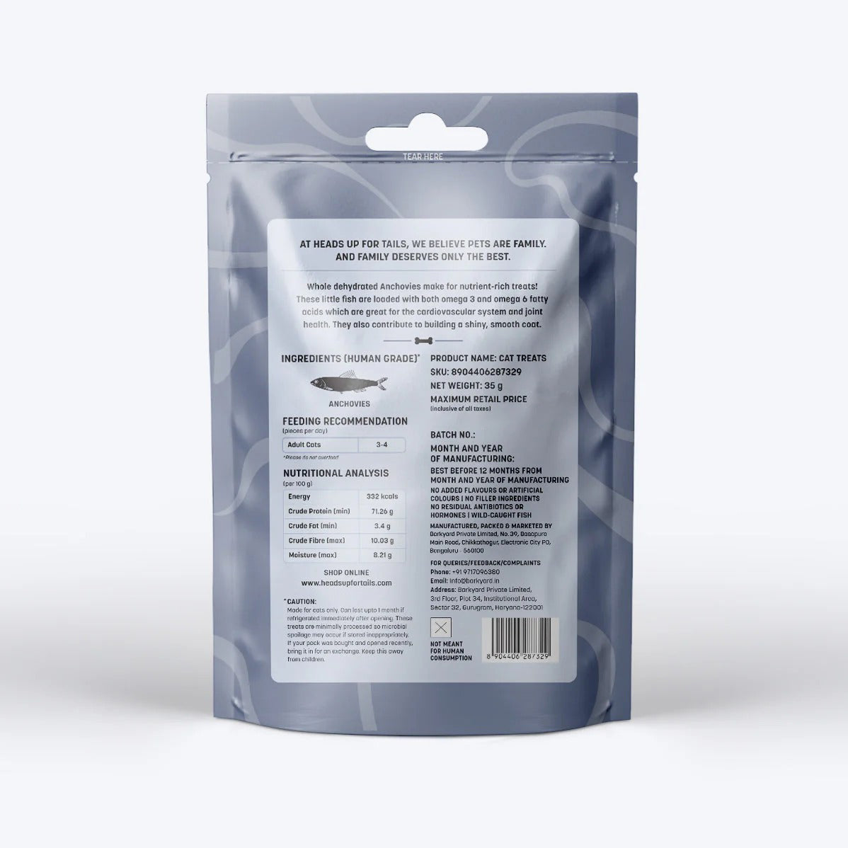 HUFT Dehydrated Anchovies Crunchies Treat For Cat - 35 g