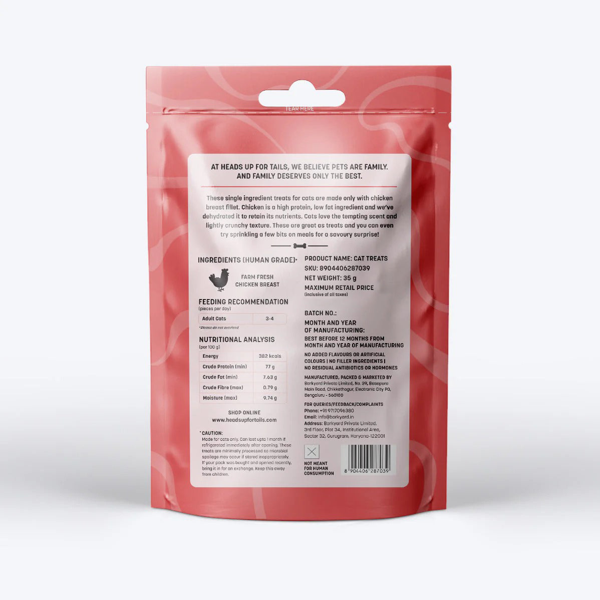 HUFT Chicken Crunchies Cat Treats - 35 g