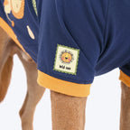 HUFT Wild One Printed T-Shirt For Dog - Navy Blue