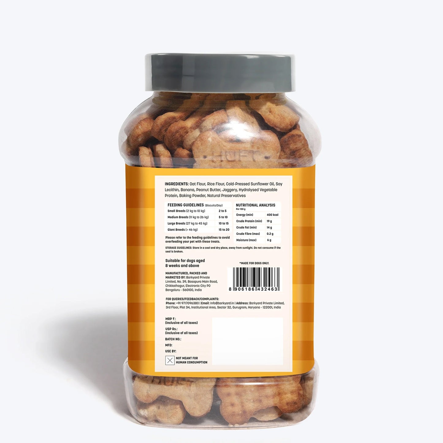 HUFT YIMT Peanut Butter & Banana Gluten-Free Dog Biscuits