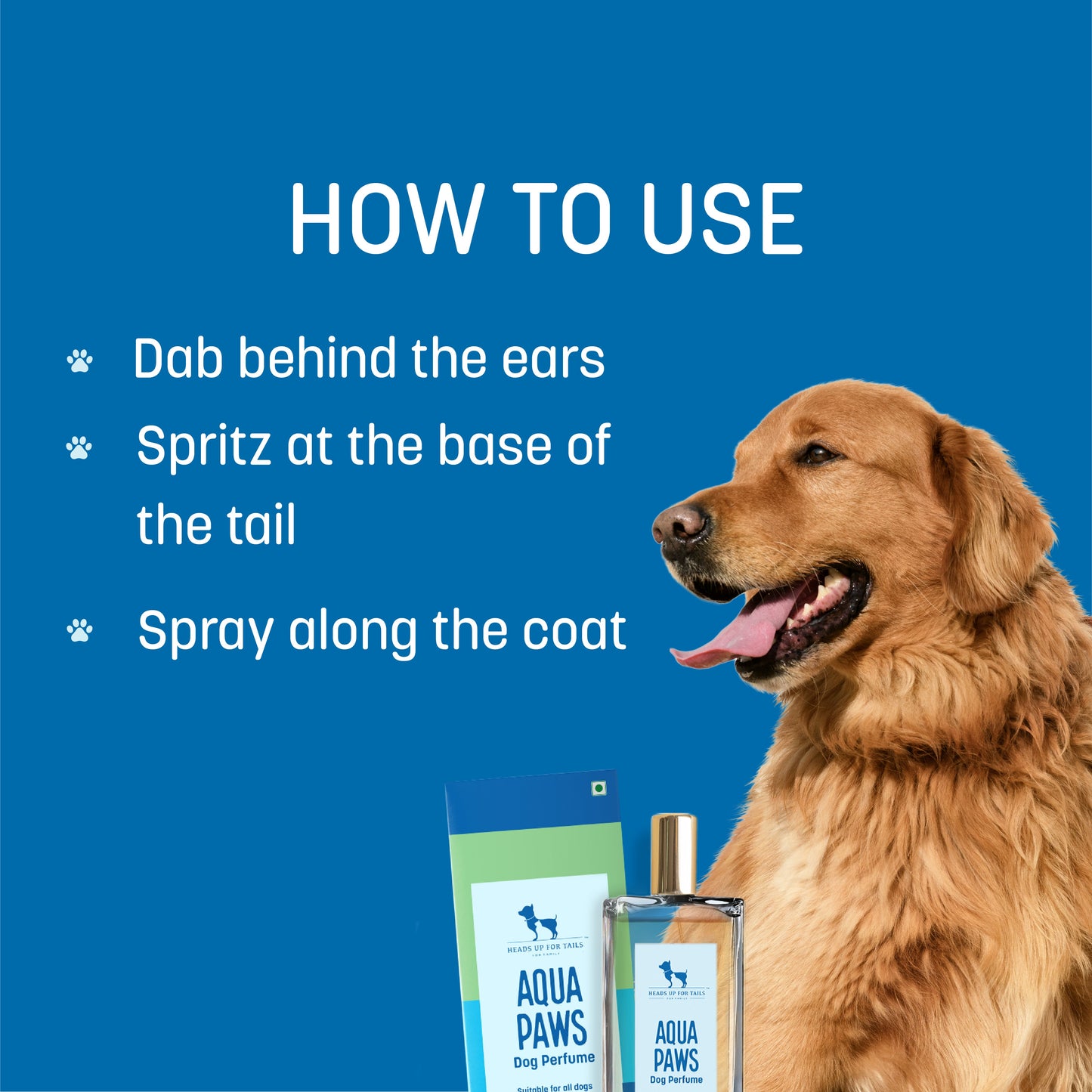 HUFT Aqua Paws Dog Perfume (Over 12 Weeks) - 100 ml - Heads Up For Tails