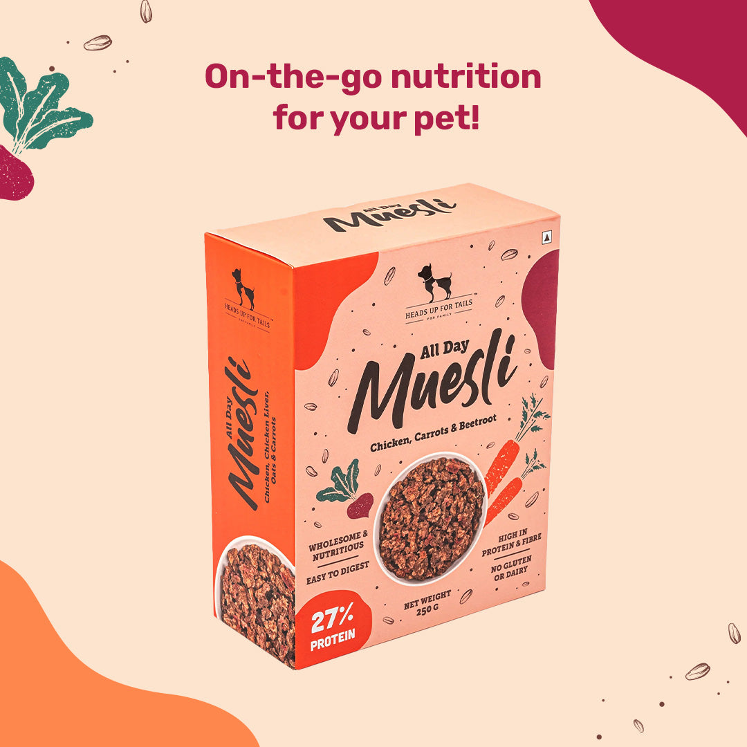 HUFT All Day Muesli with Chicken, Carrots and Beetroot Doggie Treats - 250 g - Heads Up For Tails