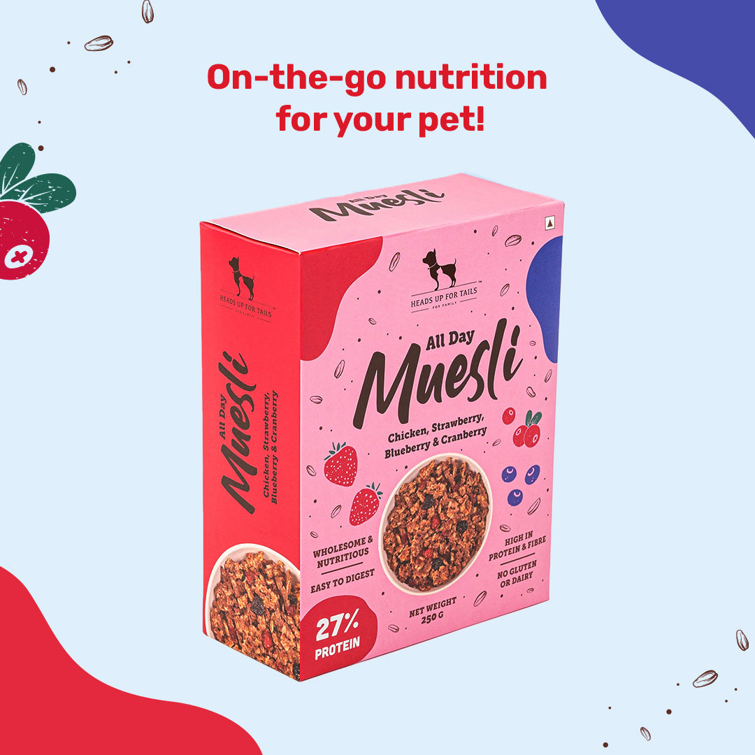 HUFT All Day Muesli with Strawberry, Blueberry and Cranberry Doggie Treats - 250 g - Heads Up For Tails