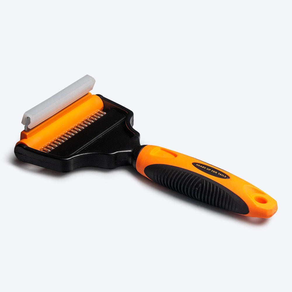 HUFT Deshedder with Rake for Dogs - Orange - Heads Up For Tails