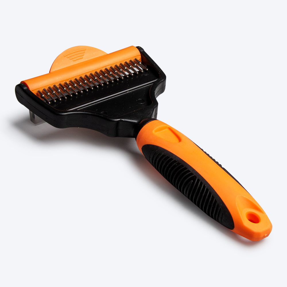 HUFT Deshedder with Rake for Dogs - Orange - Heads Up For Tails