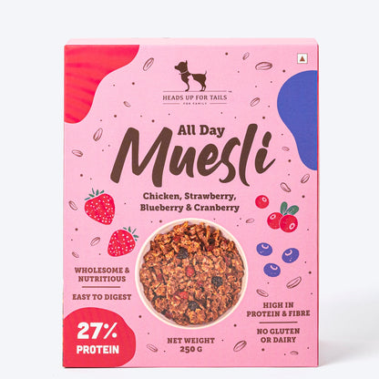 HUFT All Day Muesli with Strawberry, Blueberry and Cranberry Doggie Treats - 250 g - Heads Up For Tails