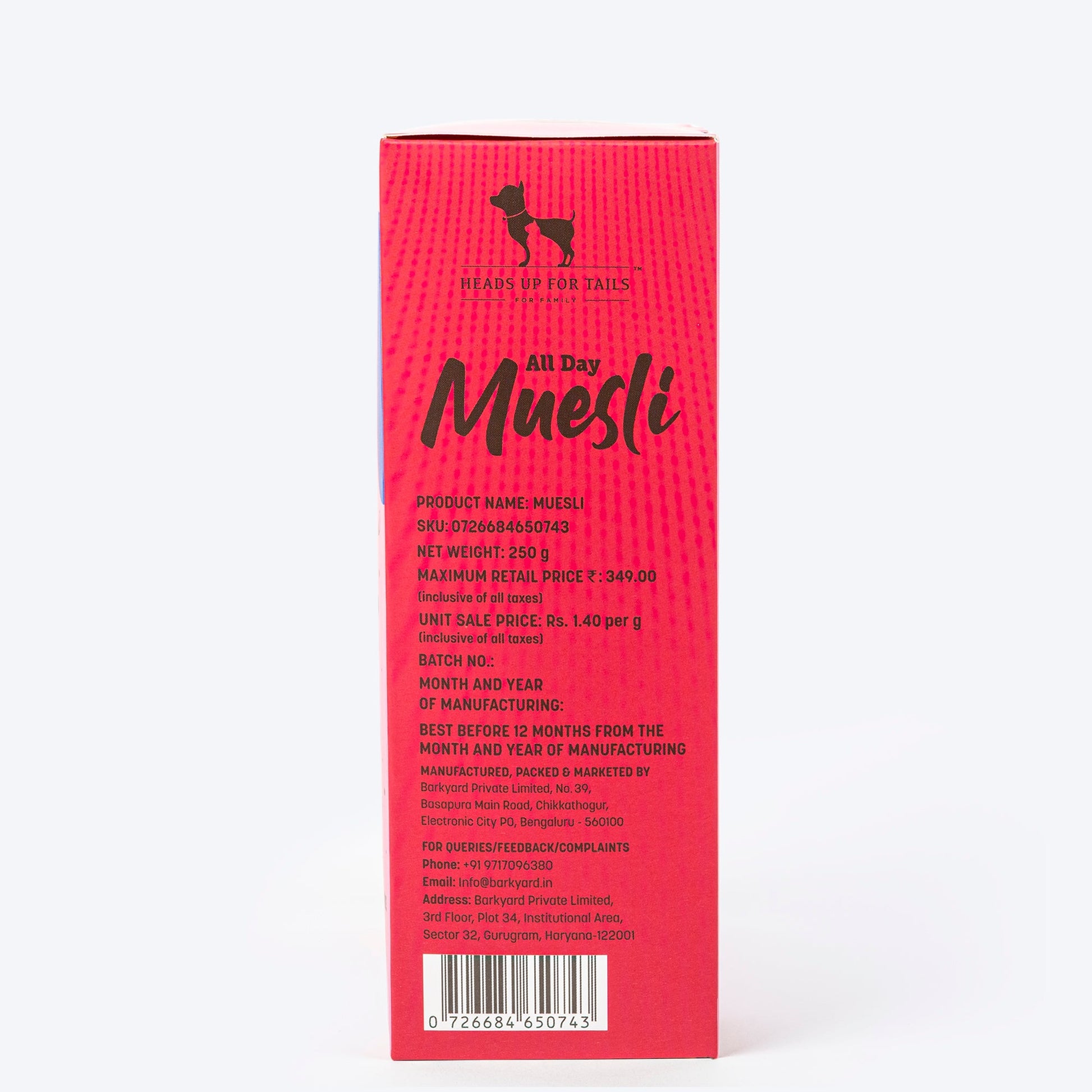 HUFT All Day Muesli with Strawberry, Blueberry and Cranberry Doggie Treats - 250 g - Heads Up For Tails