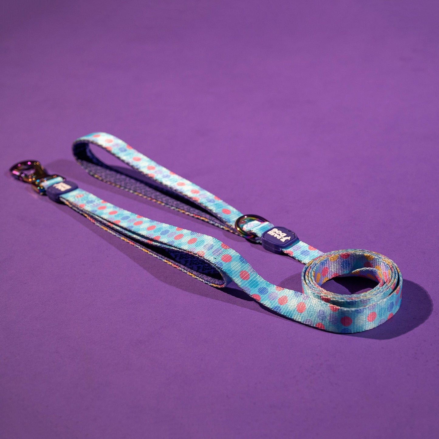 Dash Dog Circle Printed Leash - Aqua Blue & Lavender - Heads Up For Tails