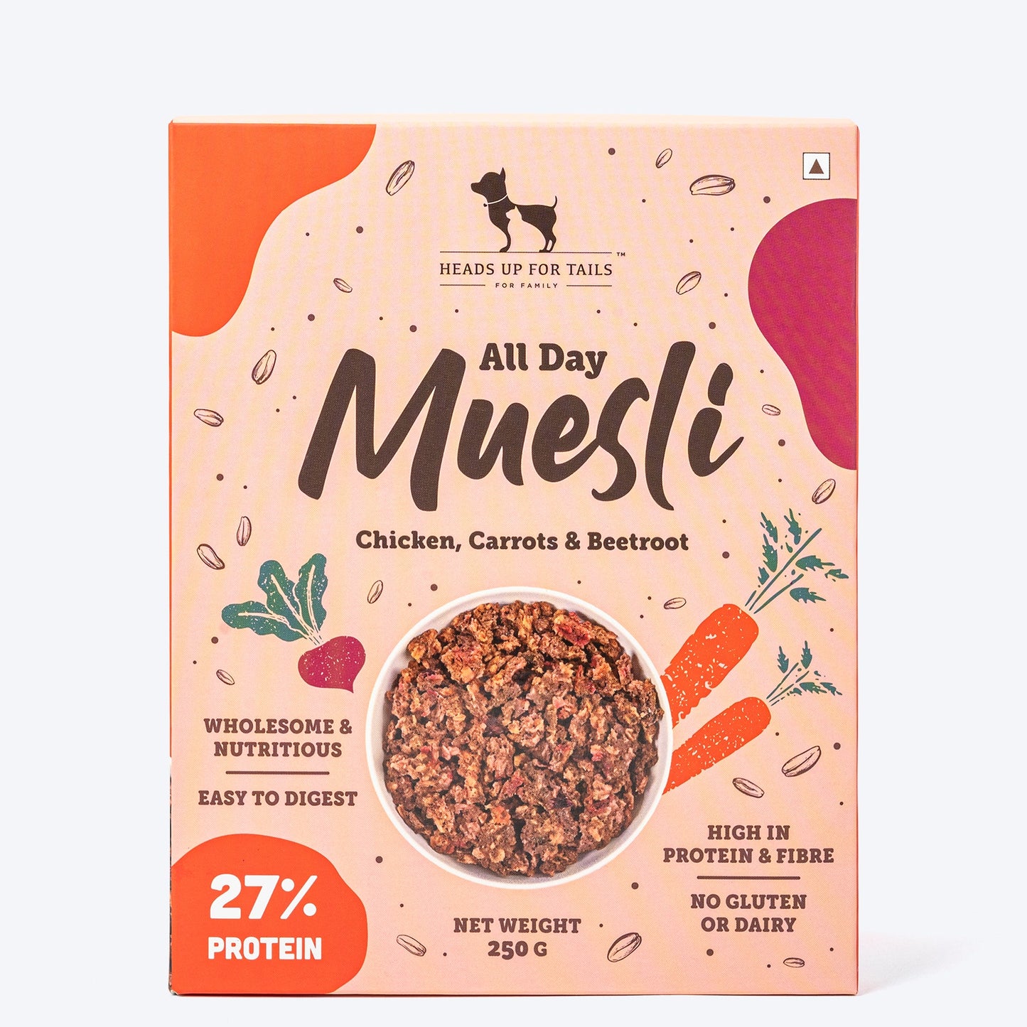 HUFT All Day Muesli with Chicken, Carrots and Beetroot Doggie Treats - 250 g - Heads Up For Tails