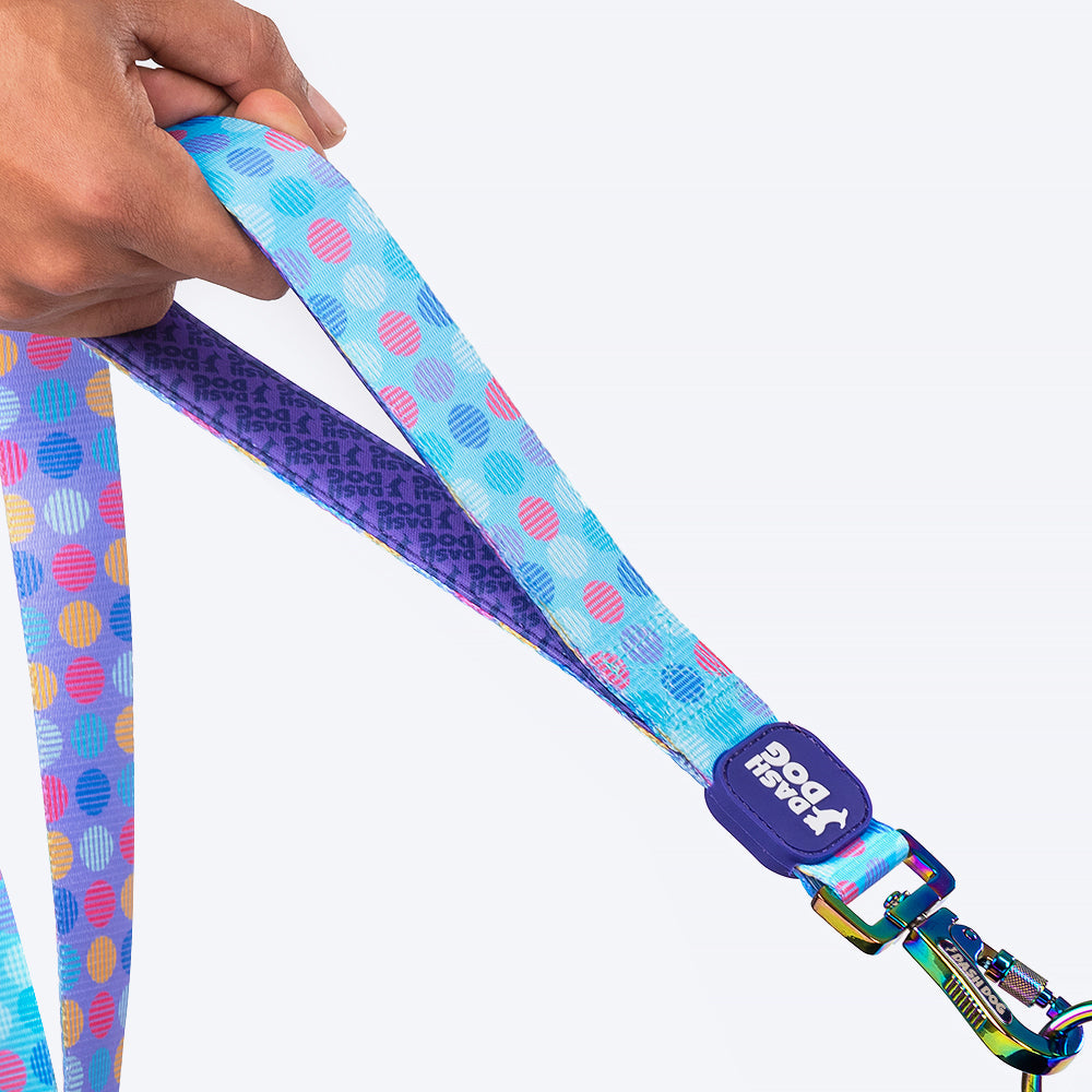 Dash Dog Circle Printed Leash - Aqua Blue & Lavender - Heads Up For Tails