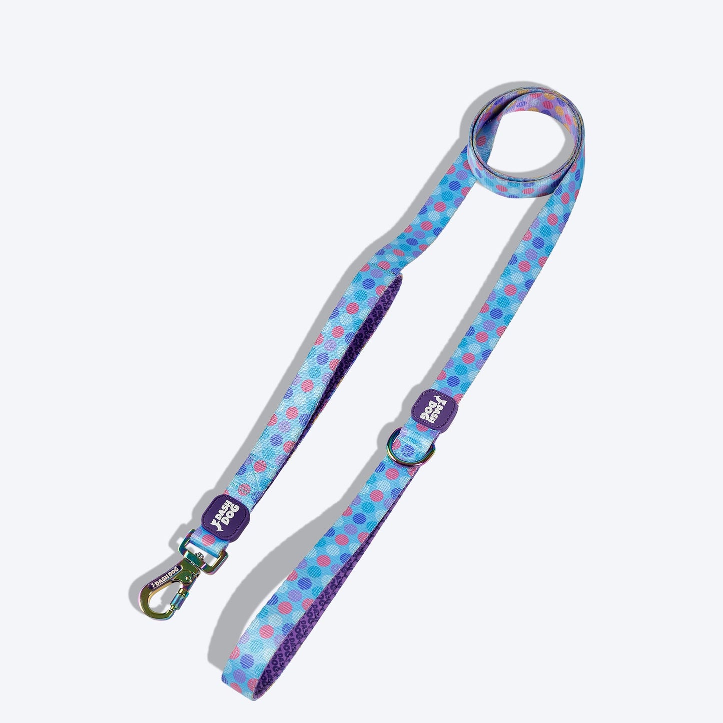 Dash Dog Circle Printed Leash - Aqua Blue & Lavender - Heads Up For Tails