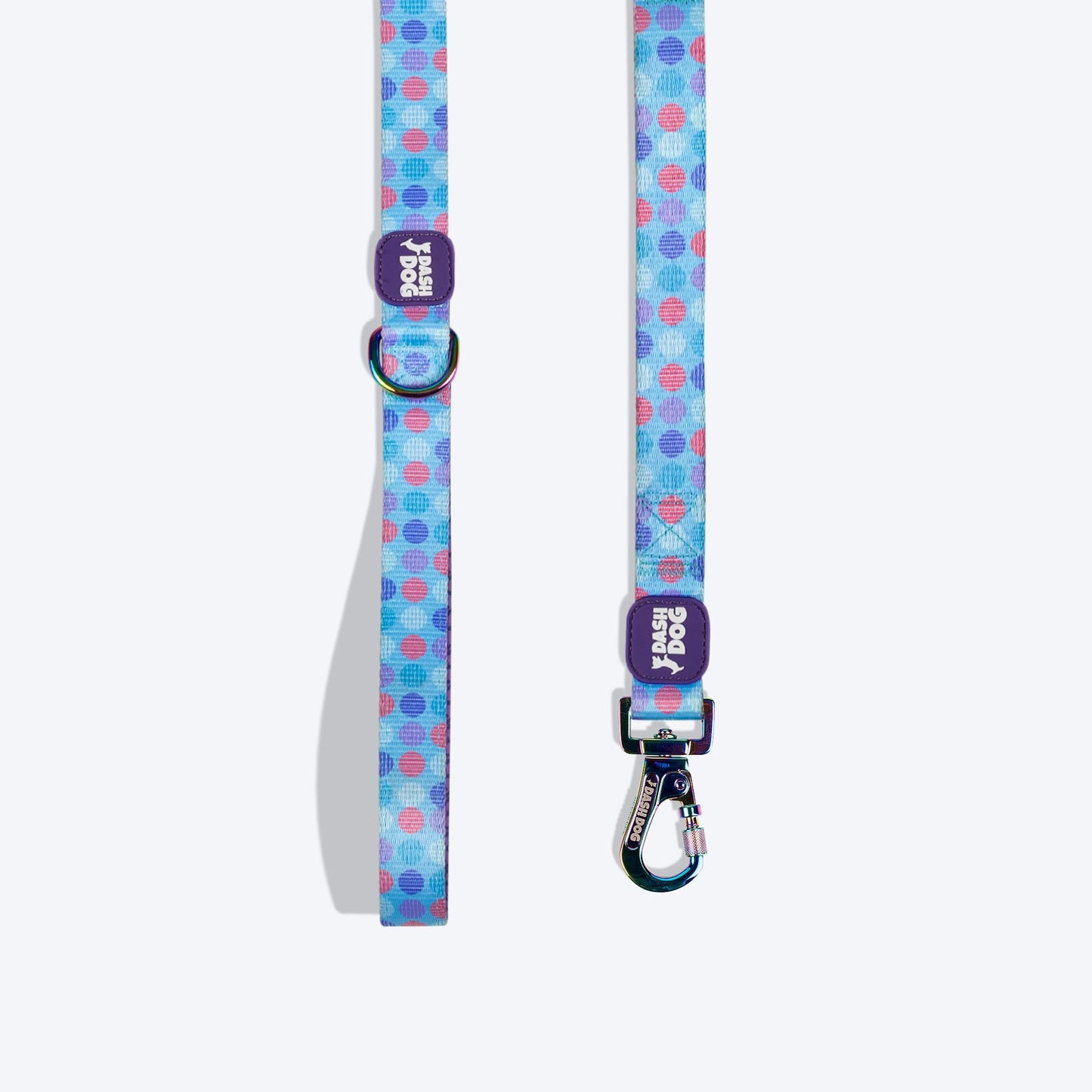 Dash Dog Circle Printed Leash - Aqua Blue & Lavender - Heads Up For Tails