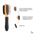 HUFT Double Sided Brush for Dogs & Cats - Orange - Heads Up For Tails