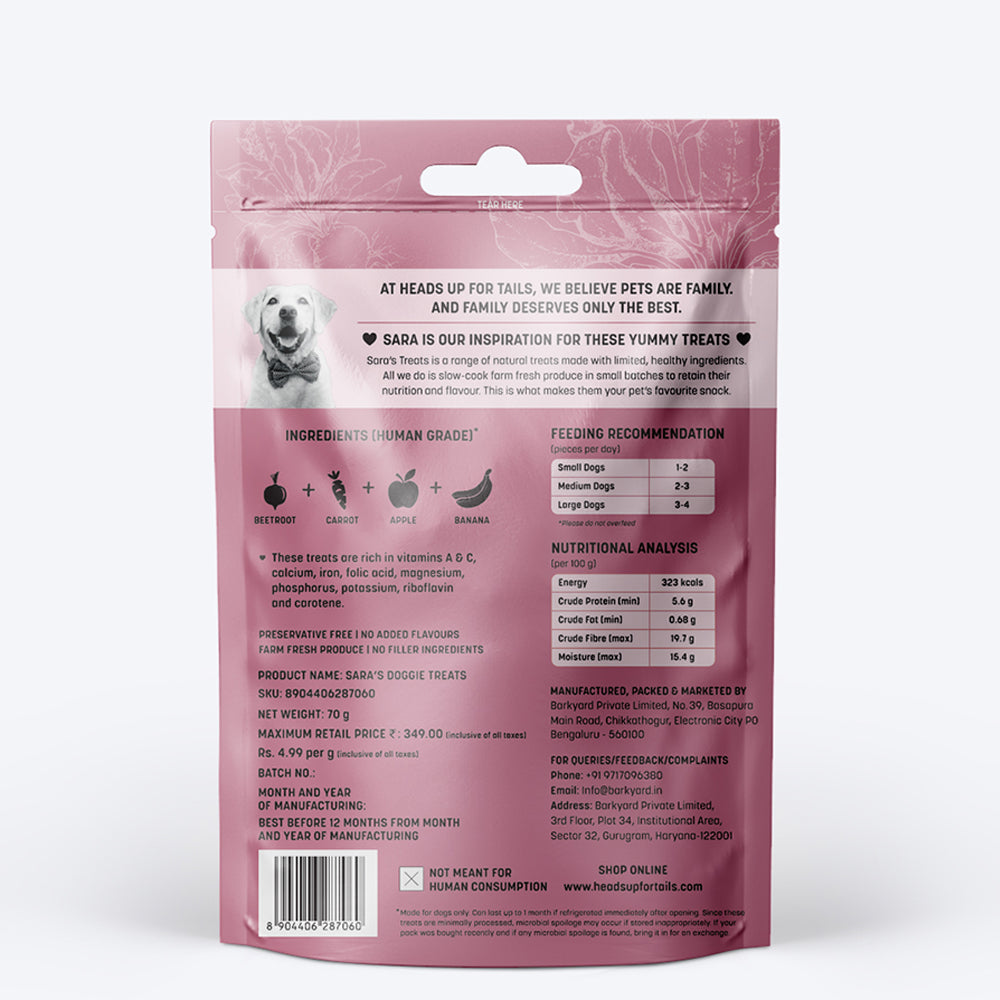 Sara's Doggie Treats Fruit & Veggie Trail Mix - 70 g - Heads Up For Tails