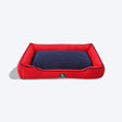 HUFT Classic Lounger Beds For Dogs - Red With Navy - Heads Up For Tails
