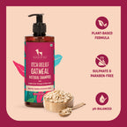 HUFT Natural Itch Relief Oatmeal Shampoo For Dogs - Apple Cider Vinegar & Aloe Vera - Heads Up For Tails