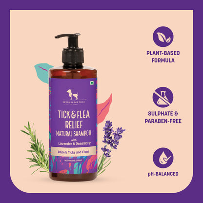 HUFT Natural Tick & Flea Repellent Shampoo for Dogs - Heads Up For Tails